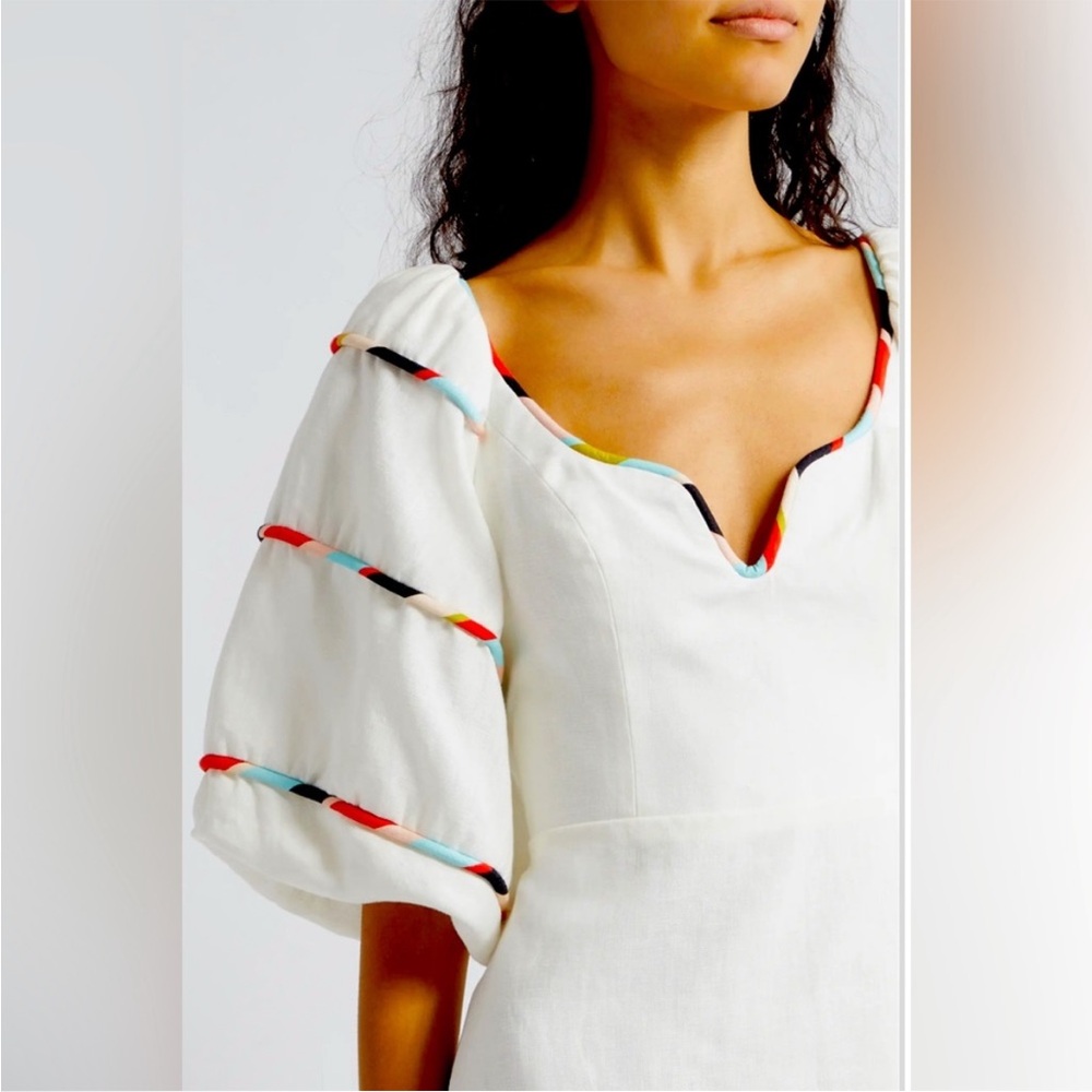 FARM Rio Ivory Mini Dress with Crimson Details - Picture 6 of 6